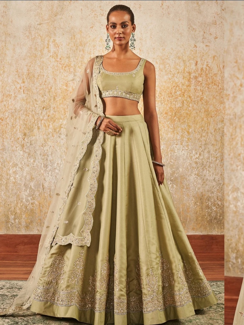 Light Dusty Green Embroidered  - Women's Lehenga NWT